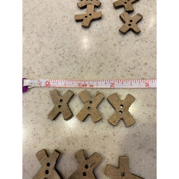 Lot 12 X-Shaped Natural Vegetable Ivory 2-hole Buttons Tagua Nut Craft Sewing - Picture 3 of 6
